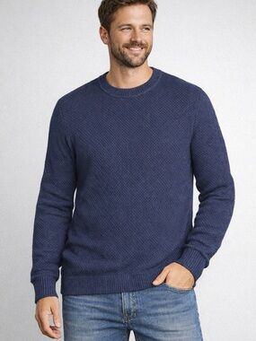 GAP XXL Blue Seed Stitch Sweater NWT Crewneck Textured Knit